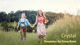  Presentation with bavaria - PPT theme enhanced with mother-and-son-in-bavaria background and a tawny brown colored foreground