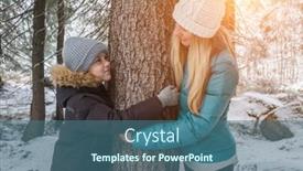  Presentation with forest winter - Theme featuring mother-and-son-in-forest background and a ocean colored foreground