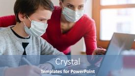  Presentation with masks - Theme having mother-and-son-in-video background and a teal colored foreground