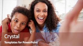  Presentation with indian mother son - Audience pleasing PPT theme consisting of mother and son lying backdrop and a tawny brown colored foreground