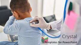  Presentation with respiratory system - Theme featuring mother-and-son-pediatrician background and a  colored foreground
