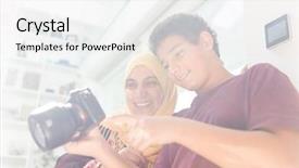  Presentation with mother son flowers - Cool new presentation with mother and son reviewing photograph backdrop and a white colored foreground