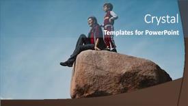  Presentation with boulder - PPT layouts having mother-and-son-sits background and a  colored foreground