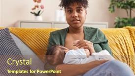  Presentation with breastfeeding - Slide deck featuring mother-and-son-sitting background and a tawny brown colored foreground