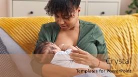  Presentation with breastfeeding - Presentation theme consisting of mother-and-son-sitting background and a coral colored foreground