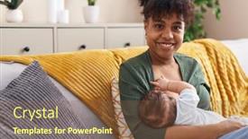  Presentation with breastfeeding - Slides enhanced with mother-and-son-sitting background and a tawny brown colored foreground