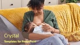  Presentation with breastfeeding - Presentation consisting of mother-and-son-sitting background and a coral colored foreground