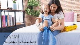  Presentation with mother child - PPT theme enhanced with mother-and-son-sitting background and a  colored foreground