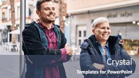  Presentation with mother son flowers - Slides featuring mother-and-son-smiling-confident background and a  colored foreground