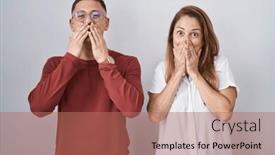  Presentation with scandal - Presentation with mother-and-son-standing-together background and a coral colored foreground