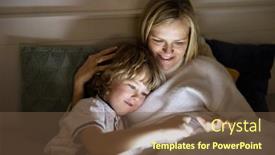  Presentation with using digital tablet - Audience pleasing slide deck consisting of mother-and-son-using-digital backdrop and a tawny brown colored foreground