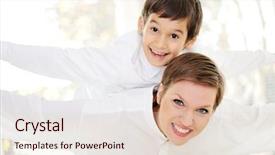  Presentation with love mother - PPT theme having mother and son with love background and a lemonade colored foreground