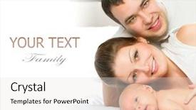  Presentation with happy baby - Presentation design enhanced with mother and their newborn baby background and a white colored foreground