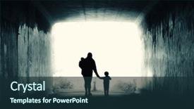  Presentation with god light - Colorful presentation theme enhanced with mother and two children walk backdrop and a tawny brown colored foreground