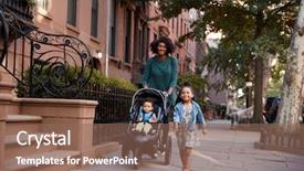  Presentation with wall street stocks - Amazing presentation having mother and two daughters taking backdrop and a violet colored foreground
