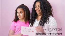  Presentation with mom daughter - Presentation theme having mother-and-young-daughter-holding background and a lemonade colored foreground