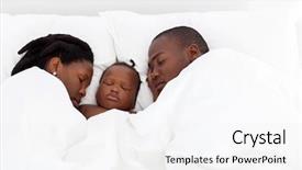  Presentation with sleeping - Amazing PPT layouts having mother baby dad - african american family sleeping backdrop and a white colored foreground