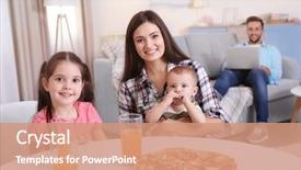  Presentation with food - Beautiful presentation featuring mother baby dad - happy family eating food backdrop and a coral colored foreground