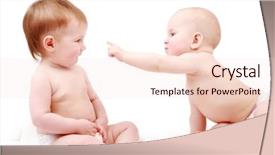  Presentation with beautiful skin - PPT theme having mother baby skin - beautiful babies shot in studio background and a lemonade colored foreground