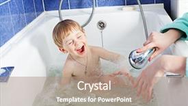  Presentation with child and teens - Slide deck consisting of mother baby skin - sweet child taking a bath background and a coral colored foreground