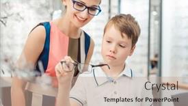  Presentation with glasses - Colorful slide set enhanced with mother-being-happy-with-new backdrop and a coral colored foreground