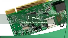  Presentation with mother board - Beautiful presentation design featuring mother board - computer modem on white background backdrop and a ocean colored foreground