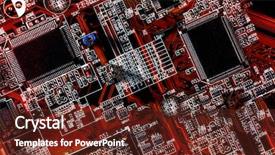  Presentation with transistor - Presentation theme consisting of mother-board microchips and transistor background and a tawny brown colored foreground