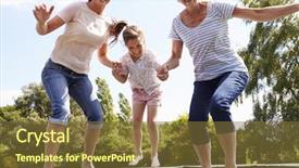  Presentation with pregnant mother fetus women - Presentation enhanced with mother bouncing on trampoline background and a tawny brown colored foreground