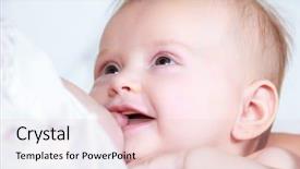  Presentation with breast feeding - Colorful slide deck enhanced with mother breast feeding newborn baby backdrop and a lemonade colored foreground