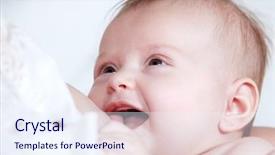  Presentation with breast feeding - Audience pleasing PPT layouts consisting of mother breast feeding newborn baby backdrop and a sky blue colored foreground