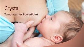  Presentation with breast feeding - Slide deck featuring mother breast feeding newborn baby background and a lemonade colored foreground