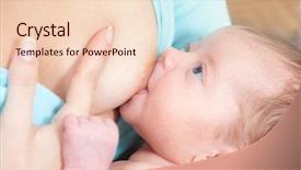  Presentation with breast feeding - Presentation design featuring mother breast feeding newborn baby background and a lemonade colored foreground
