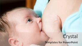  Presentation with breast feeding - Cool new PPT theme with mother breast feeding newborn baby backdrop and a lemonade colored foreground