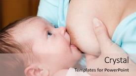  Presentation with breast feeding - Colorful slide set enhanced with mother breast feeding newborn baby backdrop and a lemonade colored foreground