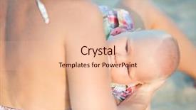  Presentation with breastfeeding - Slide set with mother breastfeeding baby background and a lemonade colored foreground