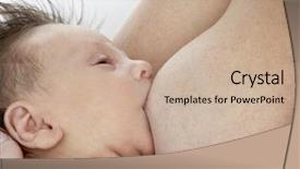  Presentation with breastfeeding - Cool new PPT theme with mother breastfeeding baby backdrop and a coral colored foreground