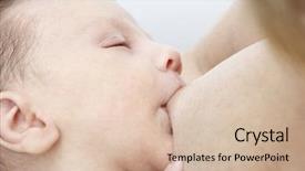  Presentation with breastfeeding - Slides enhanced with mother breastfeeding baby background and a soft green colored foreground