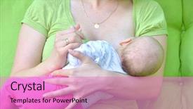  Presentation with baby girl - Audience pleasing slide deck consisting of mother breastfeeding her baby girl backdrop and a coral colored foreground