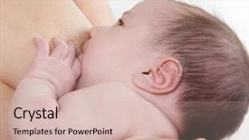  Presentation with newborn baby - Cool new PPT theme with mother breastfeeding her newborn baby backdrop and a lemonade colored foreground