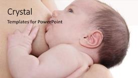  Presentation with breastfeeding - Presentation theme with mother breastfeeding her newborn baby background and a lemonade colored foreground