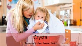  Presentation with sick child - Theme enhanced with mother care for sick child background and a coral colored foreground