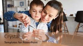  Presentation with hygiene - Theme featuring mother-carefully-trims-her-son background and a coral colored foreground