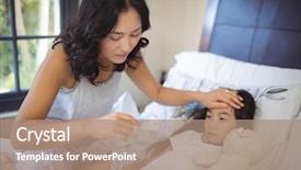  Presentation with body temperature - Theme enhanced with mother checking body temperature background and a coral colored foreground