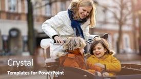  Presentation with cargo - Theme having mother-checking-on-her-children background and a tawny brown colored foreground