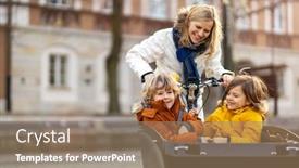  Presentation with cargo - Audience pleasing PPT layouts consisting of mother-checking-on-her-children backdrop and a coral colored foreground