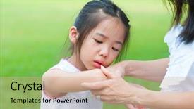  Presentation with wound - Beautiful presentation featuring mother checking wound to her backdrop and a coral colored foreground