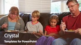  Presentation with poor child - PPT theme having mother child food - family with poor diet sitting background and a tawny brown colored foreground