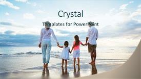  Presentation with spiritual family - Presentation consisting of mother children - happy young family watching background and a sky blue colored foreground