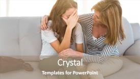  Presentation with comfort in nursing - Colorful PPT theme enhanced with mother comfort her daughter backdrop and a coral colored foreground