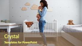  Presentation with newborn baby - Amazing presentation design having mother comforting newborn baby son backdrop and a violet colored foreground